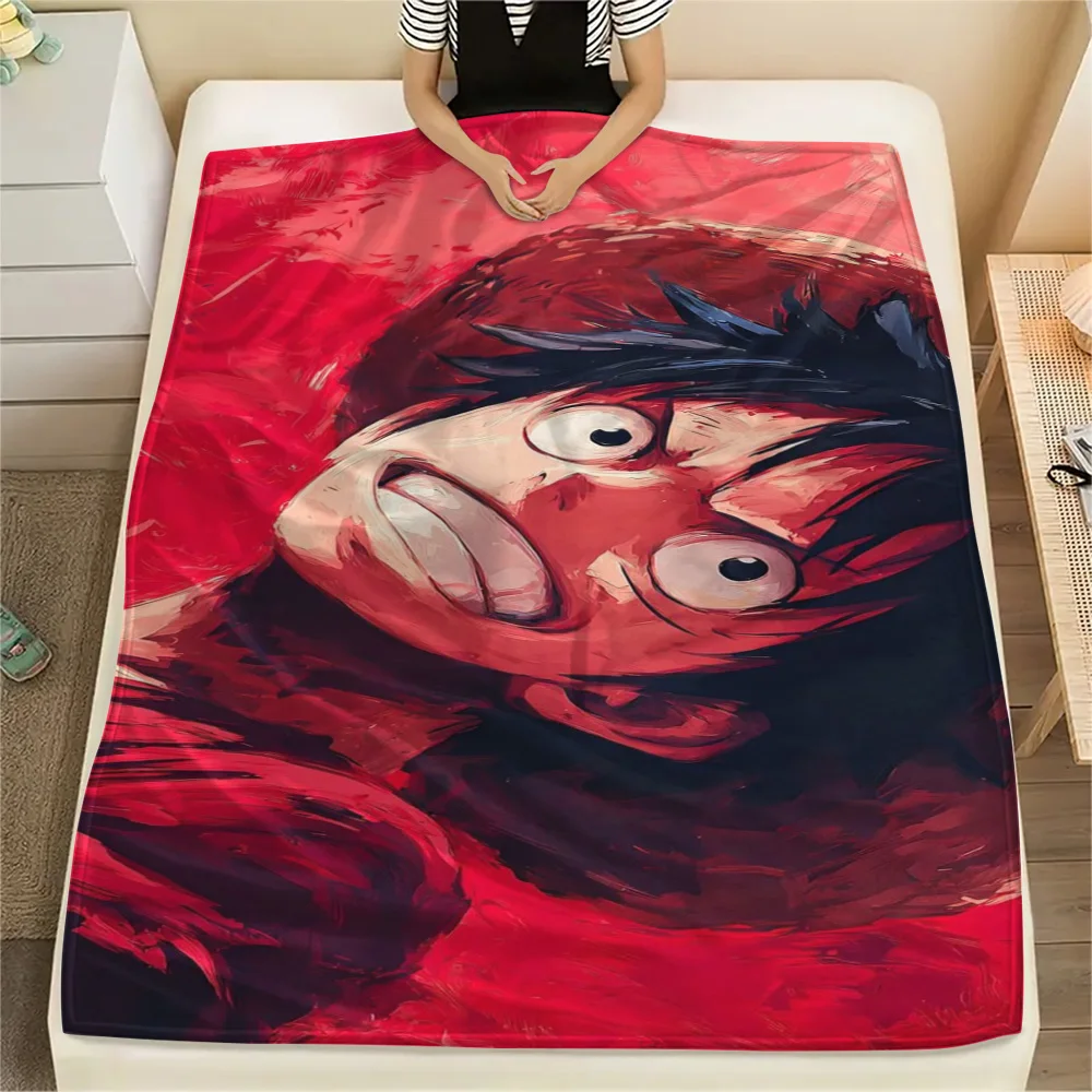 Luffy Bedroom Lounge Flannel Blanket, Fashion Printed Warm Cover for Sofa, Chair, Bed and Outdoor Activity.-TING