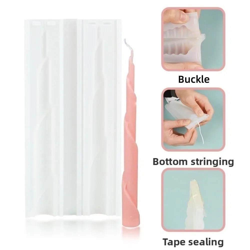 

New Silicone Candle Making Mold Non-Stick Geometric Spiral Candle Mould Easily Demold Wax Rod Mold Non-Stick