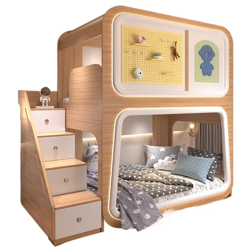 

Children's bed up and down bed, same width double hole board, space bed