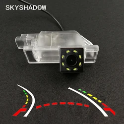 Cámara trasera CCD inalámbrica para coche, ojo de pez, 4, 8, 12 Led dinámico nocturno para Peugeot 2008, 208, 301, 307, 3008, 406, 407, 408, 508, 607, 806, RCZ