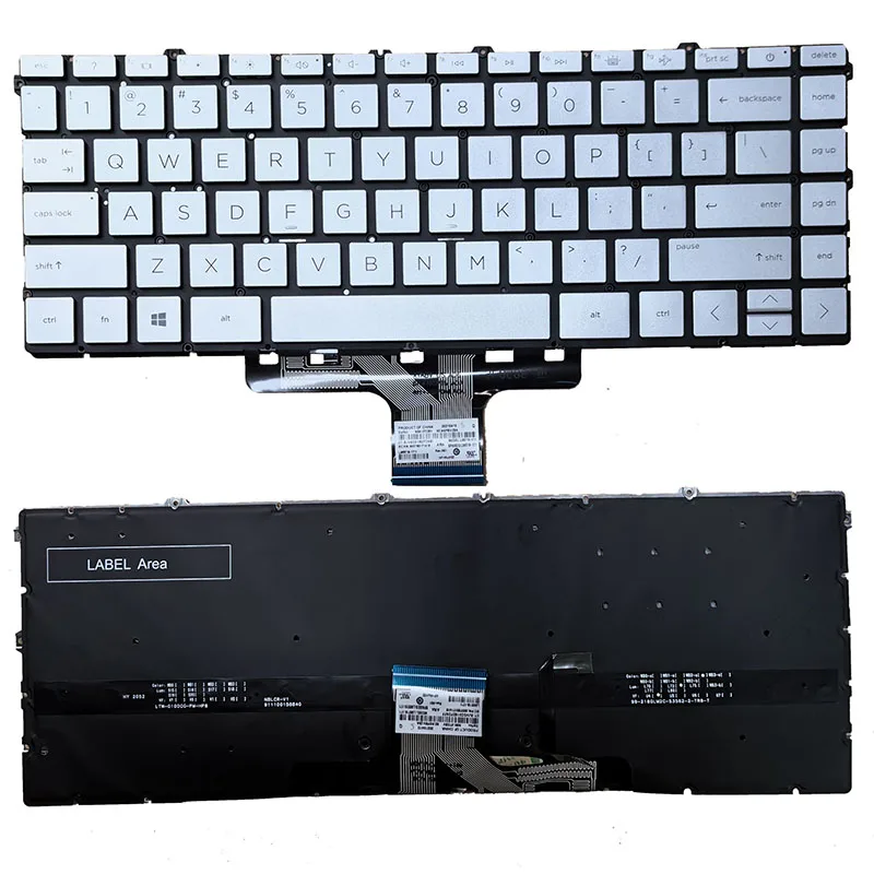 New laptop Keyboard For HP 14M-DW 14M-DW0023DX 14-DW 14-dw0058na 14-dw0112na 14-dw0520na Sliver US backlit