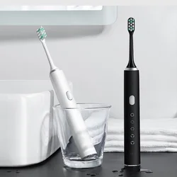 Schoben Smart Sonic elektrische Zahnbürste, Ultraschall, IPX7, wiederaufladbare Zahnbürste, 5 Modi, Smart Time Whitener-Zahnbürste