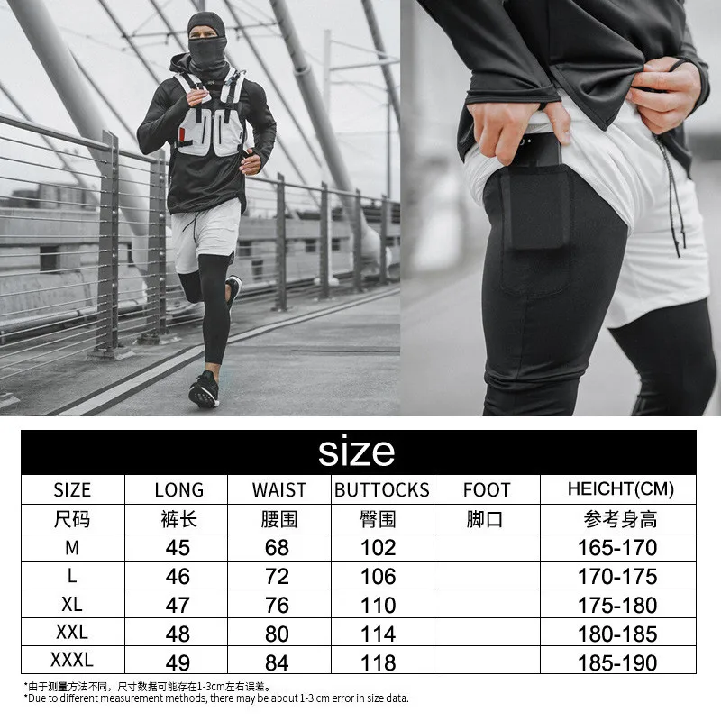 Joggers Shorts Men 2 in 1 sport shorts Gyms Fitness Bodybuilding Workout Quick Dry Beach Shorts Male Summer Running shorts men