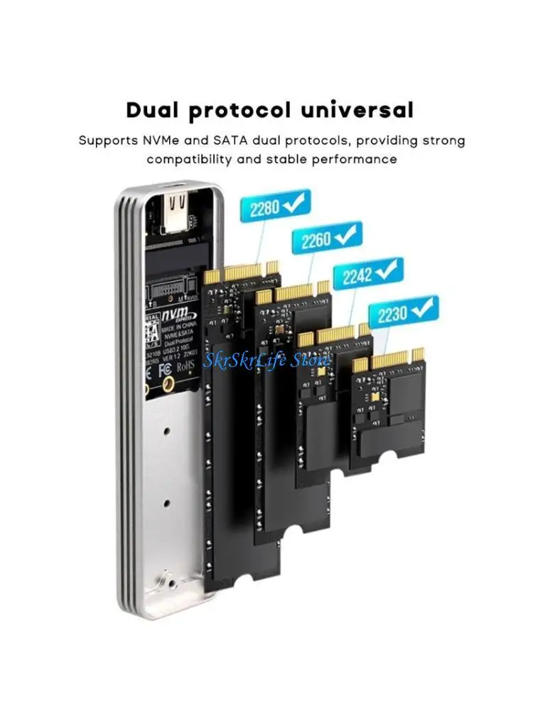 

E65e nvme до USB3.2 корпуса с жестким диском с двойным портоколом NVME к USB-адаптеру