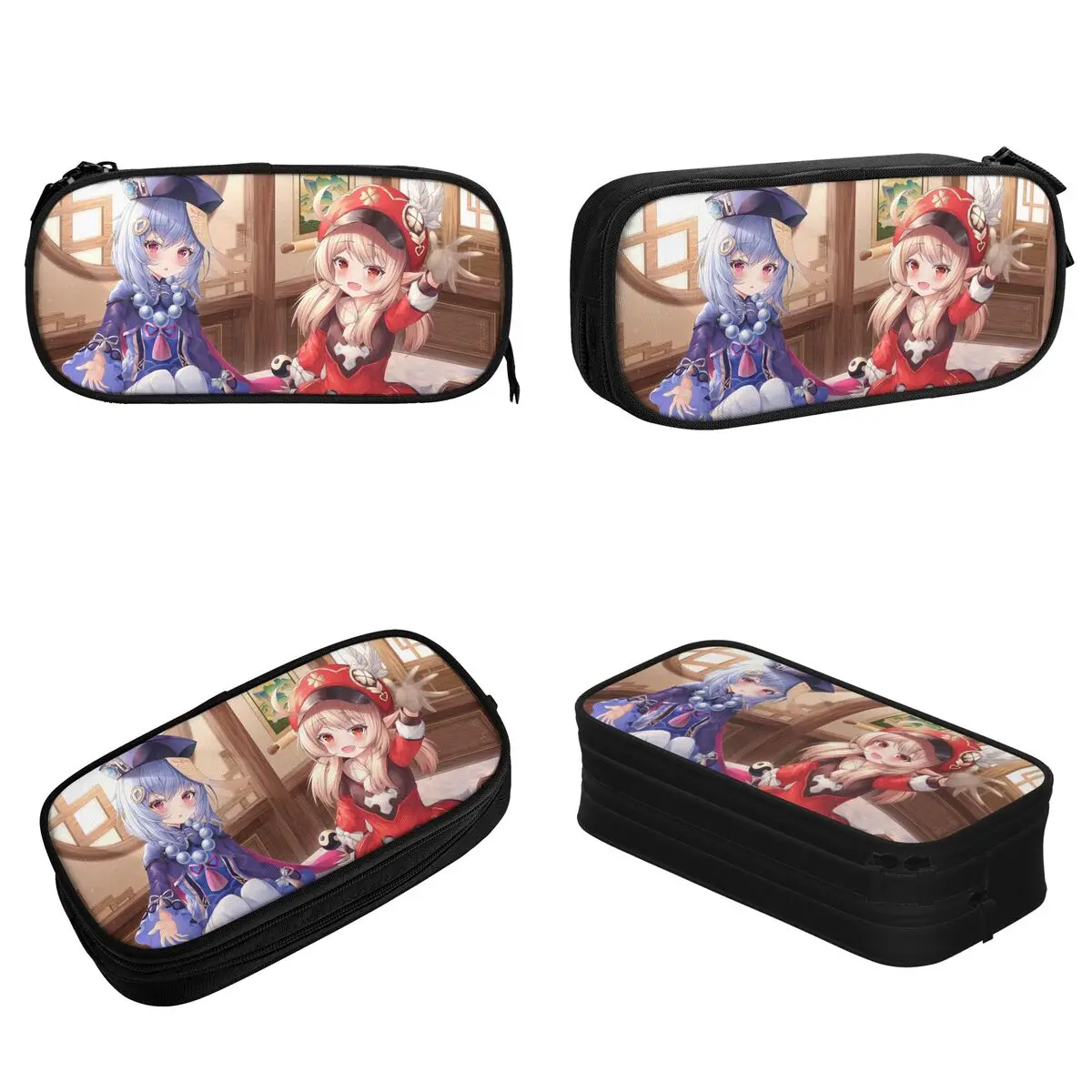 Qiqi Klee Genshin Impact Acg Pencil Case Fashion Anime Cute Pen Bag Kids Big Capacity School Supplies Zipper Pencilcases