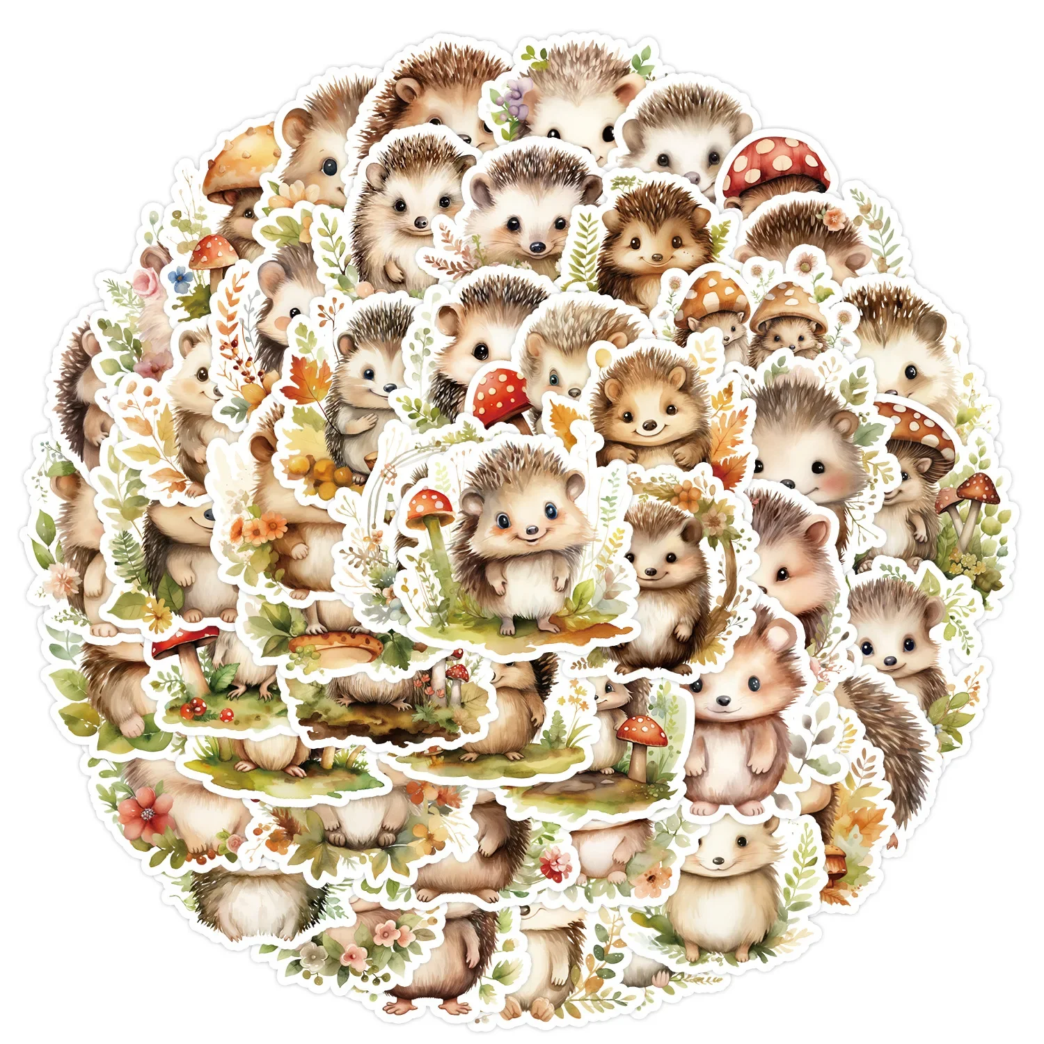 50 stücke Cartoon Aquarell Igel Graffiti Aufkleber DIY Aufkleber für Kinder Computer Dekorative Wasser Tassen Spielzeug Geschenke Aufkleber