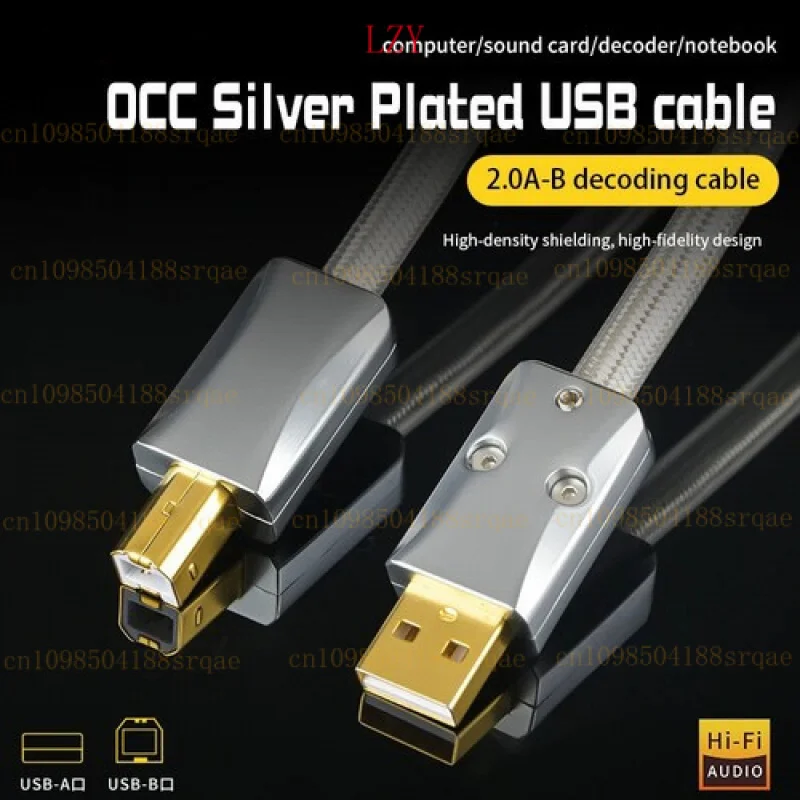 

for OCC Silver-plated HiFi USB Type C Decoding Sound Card Cable DAC OTG Data Line