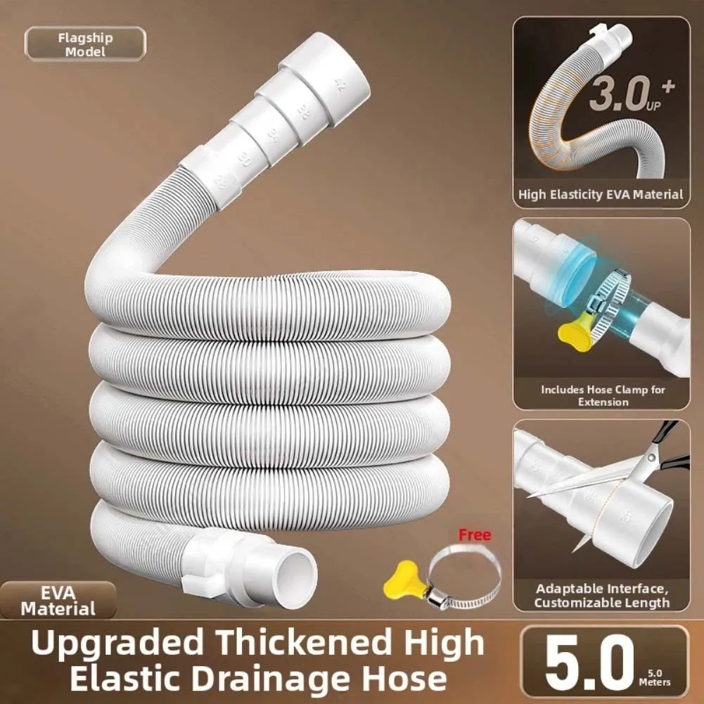 1Pcs 4m/5m/6m/7m/8m Fully Automatic Washing Machine Drain Pipe Washbasin Drain Hose Washing Machine Components