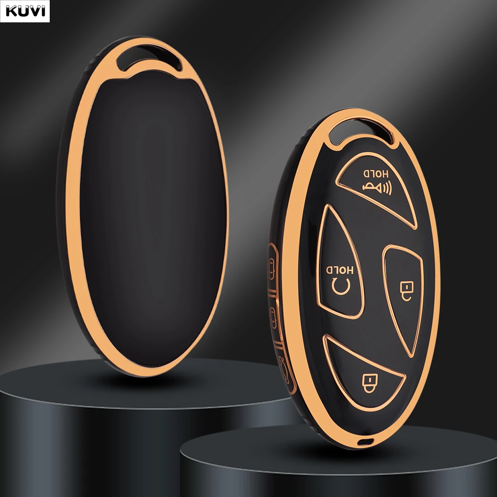 Goldene TPU Auto Fernbedienung Schlüssel Fall Abdeckung Shell Für Hyundai IONIQ 6 Neue Grand Prix GN7 Kona Geschützte Halter Keyless Fob 5 7 tasten