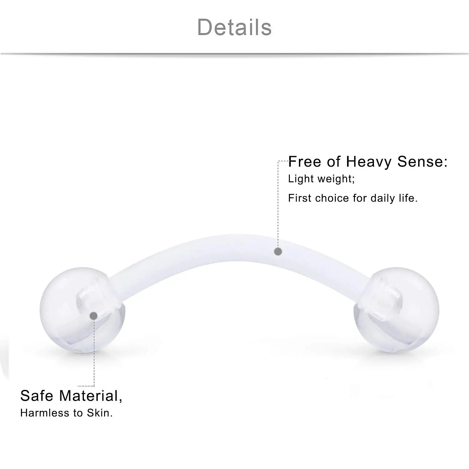 33pcs 16G 14G 20G Clear Piercing Retainers Flexible Bioflex Clear Plastic Tongue Belly Button Lip Nose Industrial Ring Cartilage