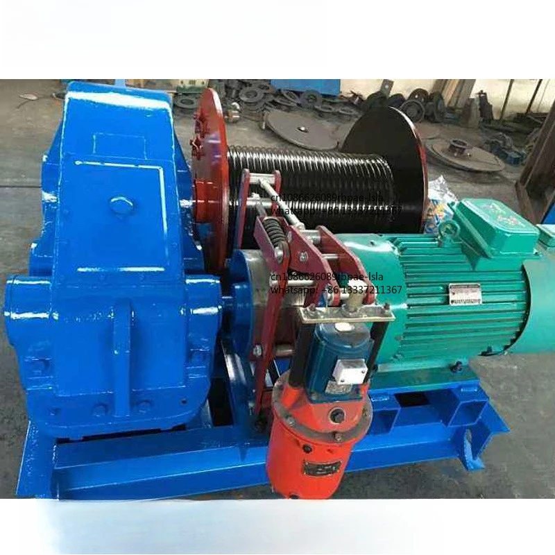 220V 380V 440V Electric Winch for Auto Greenhouse Roll Motor 2-200t Lifting Capacity 710W-1400W Power Wire Rope 50-1000m