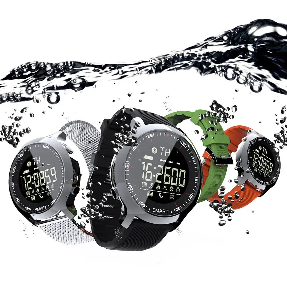 EX18 smart watch Bluetooth sports watch waterproof luminous silicone steel belt outdoor step counting health.