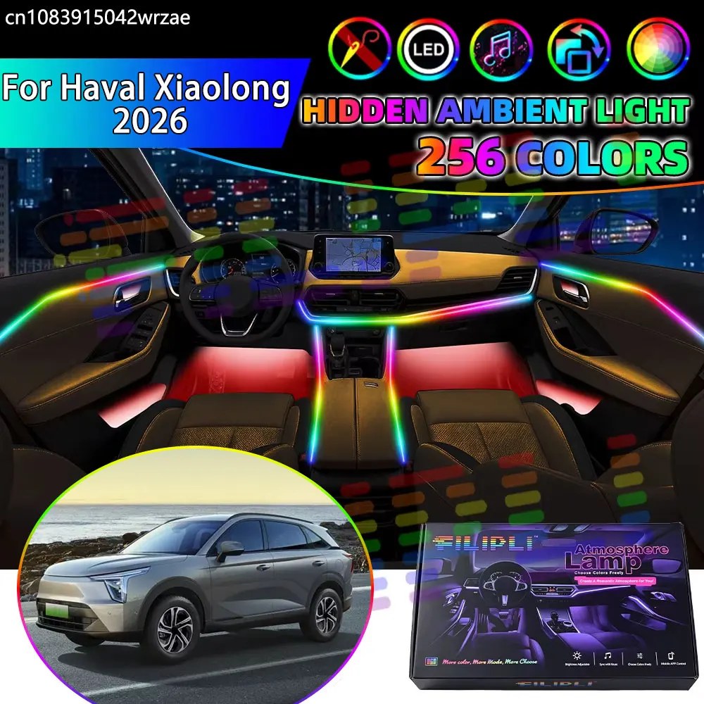 For Haval Xiaolong 2026 Jolion Max RGB Car Interior Ambient Lights Strips Breathing Lighting Kit App Control LED strips Parts