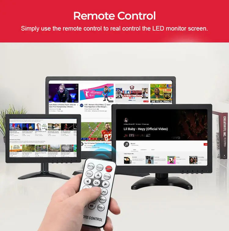 7 8 9 10 10.1 12 12.1 13.3 Polegadas Lcd CCTV Full HD Controle Remoto VGA AV BNC Entrada USB Montagem na Parede TFT