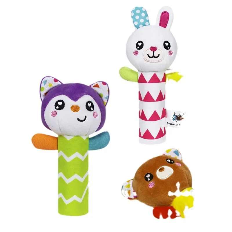 赤ちゃんぬいぐるみハンドグリップスティック幼児早期教育パズル漫画人形新生児把握トレーニング親子インタラクションおもちゃ