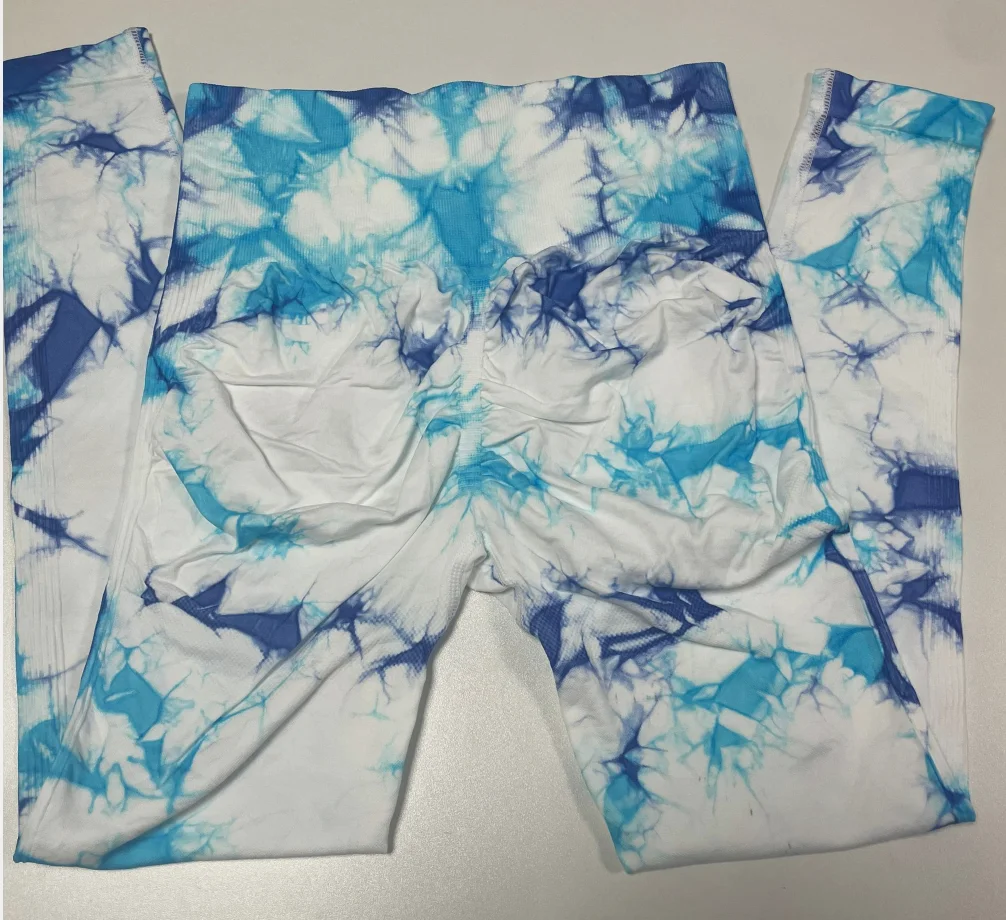 Mallas sin costuras de cintura alta para mujer, Leggings Tie Dye de punto para levantamiento de glúteos, Fitness, entrenamiento, Yoga, pantalones