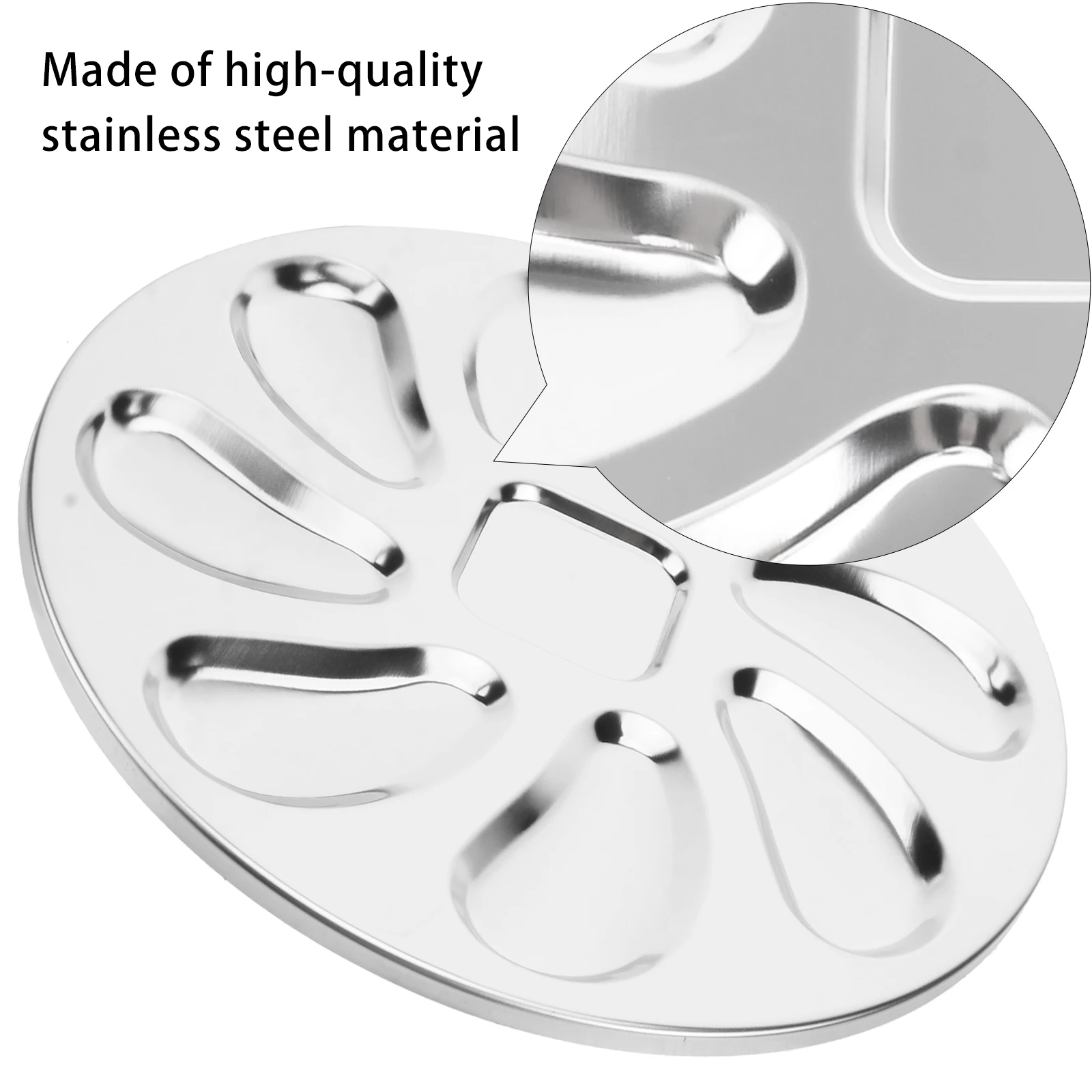 

Stainless Steel Oyster Plate Seafood Tray Thick Material Kitchen Snails Serving Grilling Pan Restaurant Dishes Non Stick