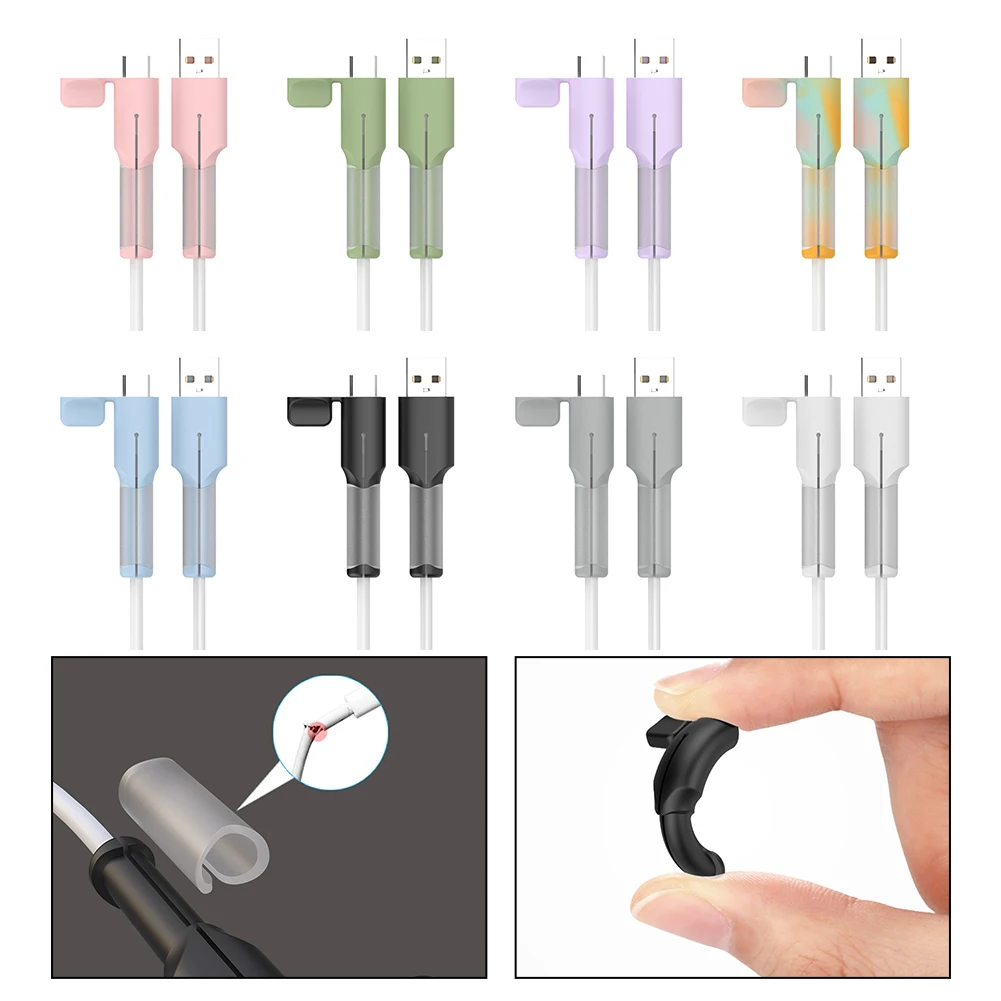Silicone Charger Cable Winder Protector USB T-C Anti-break Protective Sleeve Organization Storage Holders Racks