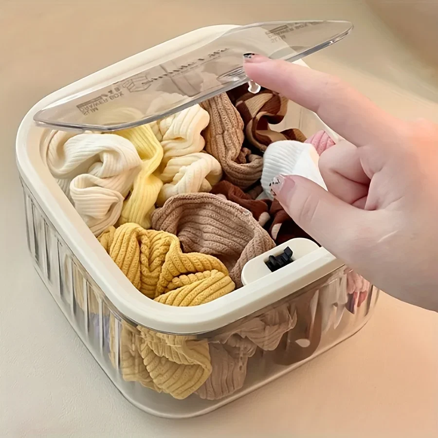 Clear Hair Accessories Organizer Storage Box Hair Tie Organizer for Headband Bows Hair Clip Cotton Swab Organization with Lid