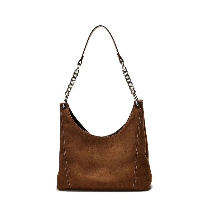 

Niche Design Women Frosted Cowhide Underarm Bags Large Capacity Female Commute Shoulder Bags Vintage Crossbody Tote Bags