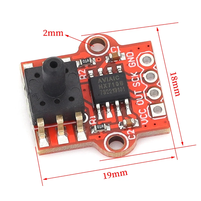 

Цифровой барометрический модуль Javino 0-40KPa для измерения давления воздуха, подключаемый к гибкой трубке 2,5 мм, для Arduino, DC 3,3В 5В