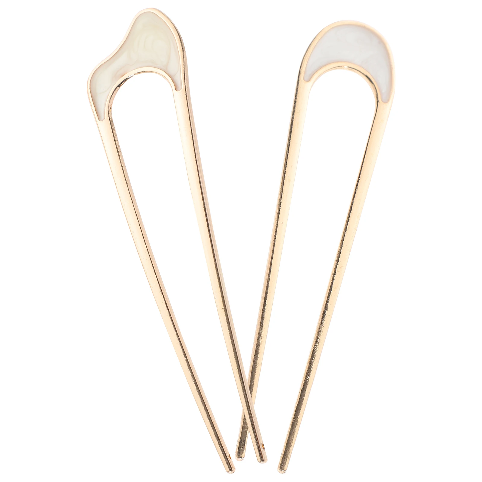 

2pcs U Shaped Hairpins Metal French Forks Vintage Chignon Pins Decorative Accessories Women Hair Sticks