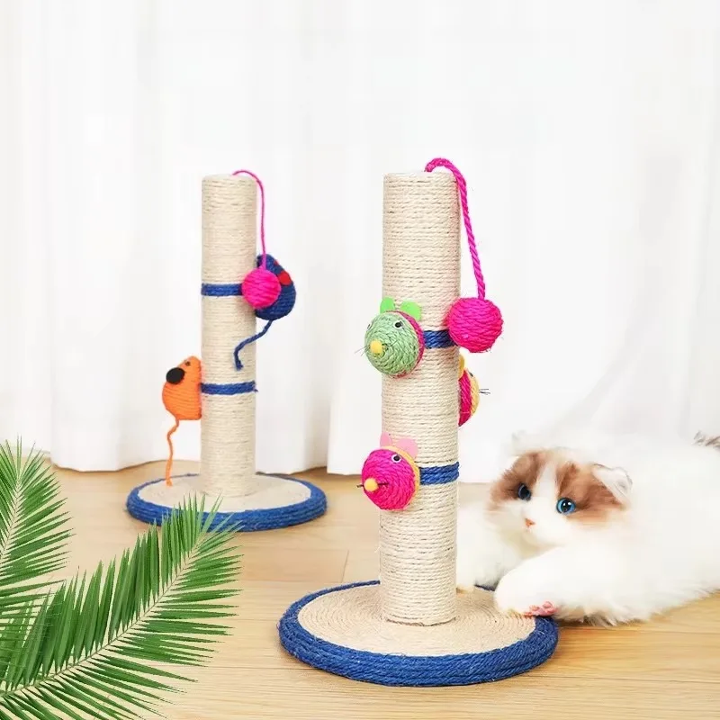 

Kitten Cat Tree Toys Sisal Scratching Post High Quality Durable Cat Tree With Hanging Sisal Ball