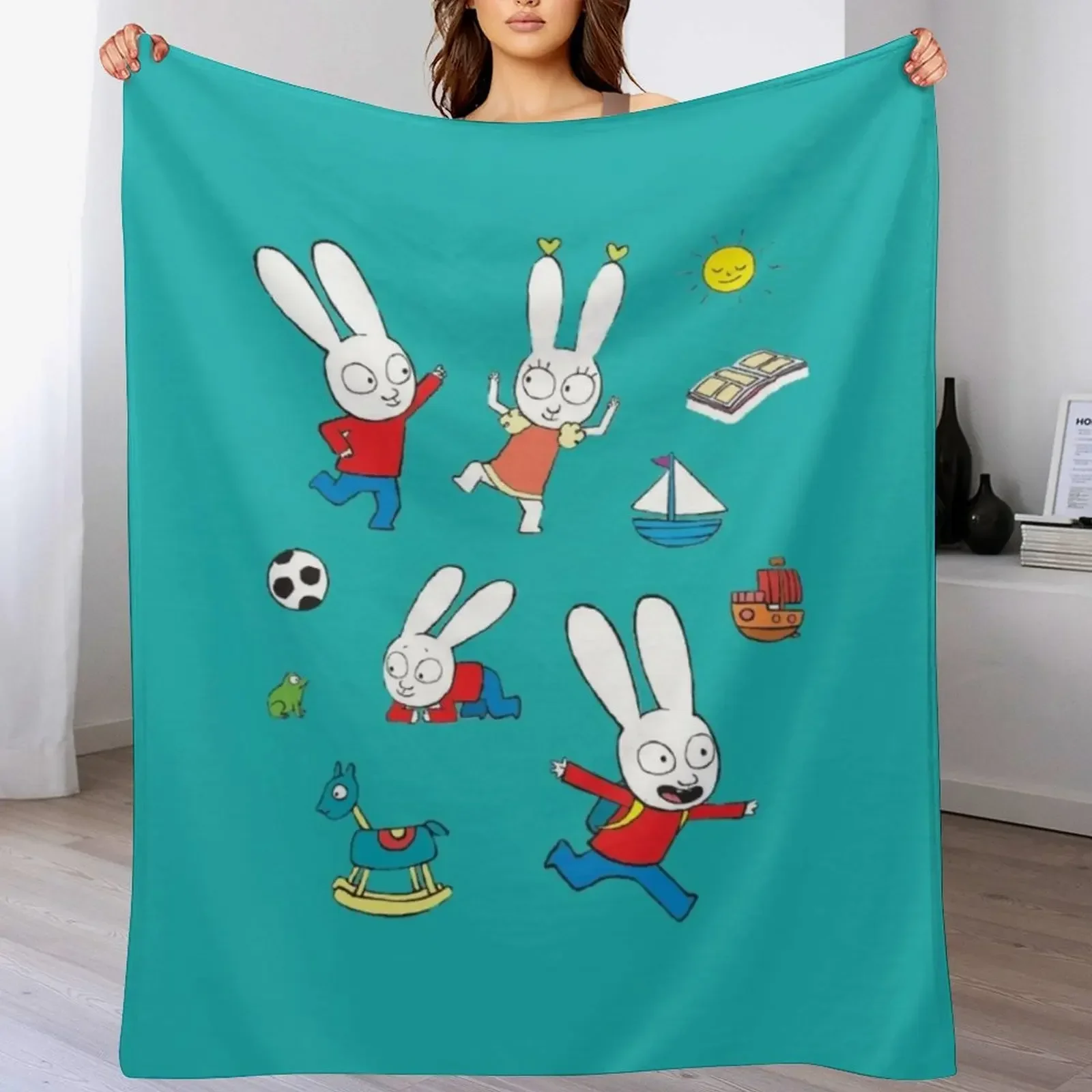 cool simon super rabbit Throw Blanket Hair blankets and throws Cute Blankets