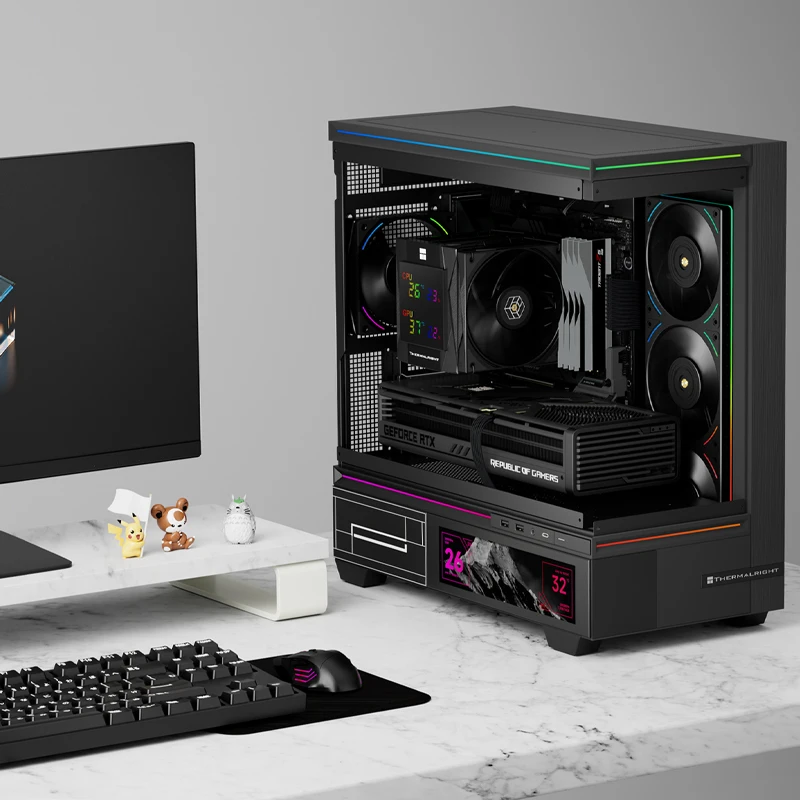 Thermalright Royal Knight 120 Digital Black Computer Case مشعاع تبريد الهواء مع محمل S-FDB