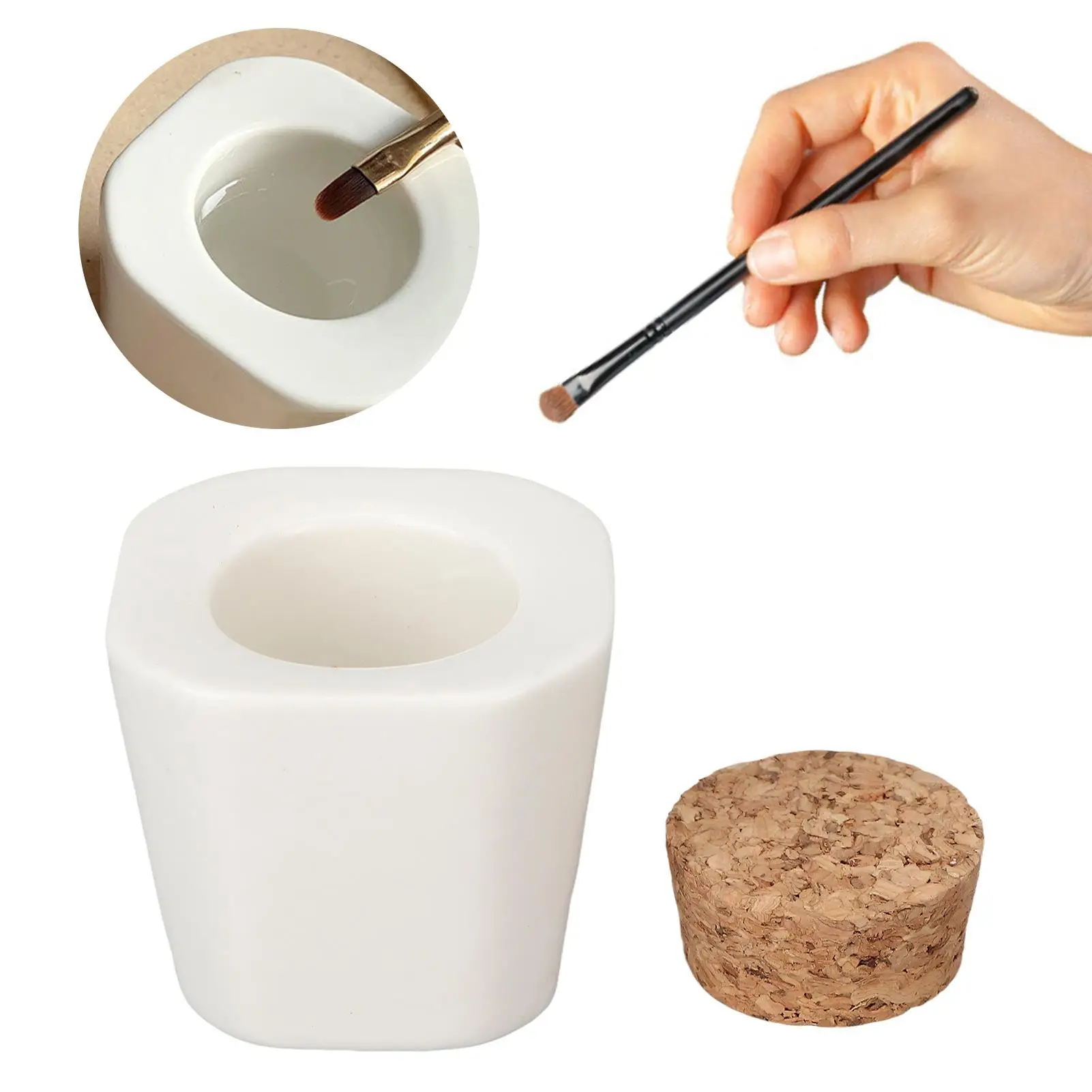 네일 아트 브러쉬 클리너 컵 세라믹 네일 폴리쉬 리무버 용기 살롱용 화이트 젤 폴리쉬 클리닝 도구