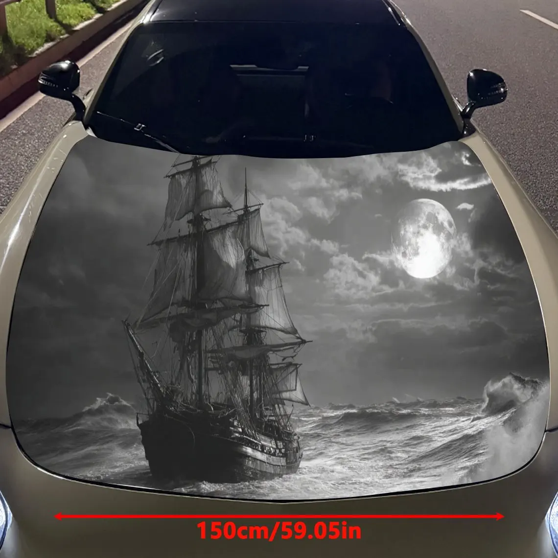 سفينة الإبحار على البحر زيادة غطاء السيارة ملصقات الفينيل حماية سطح السيارة ملصق تزيين السيارة غطاء الفينيل يلتف Waterpro