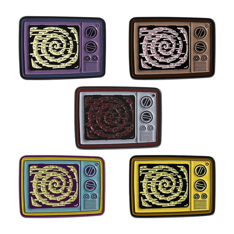 Retro style TV design alloy drip oil Enamel Pin Women's brooch clothing accessories Lapel Badges Funny Jewelry Gift for Friends