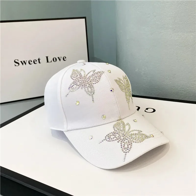 Women's Baseball Cap - Summer Sun Hat With Butterfly Design, Uv Protection, Adjustable Snapback For Outdoor Activities