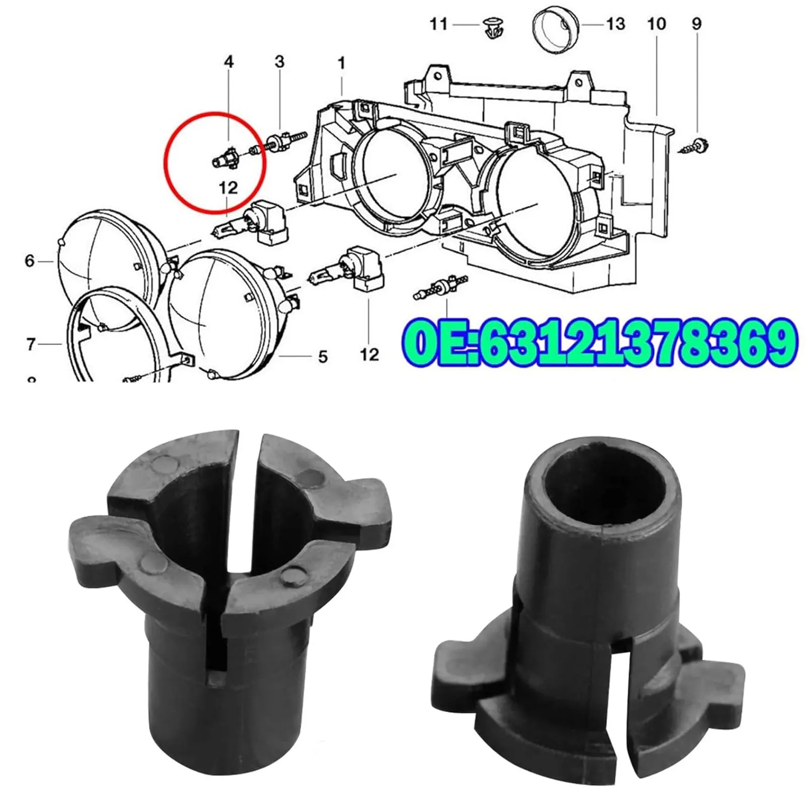 كشافات المصباح ضبط مقاطع المسمار قوس السحابة 63121378369 لسيارات BMW 3 5 6 7 8 Series E31 E30 E34 E24 E32 E46
