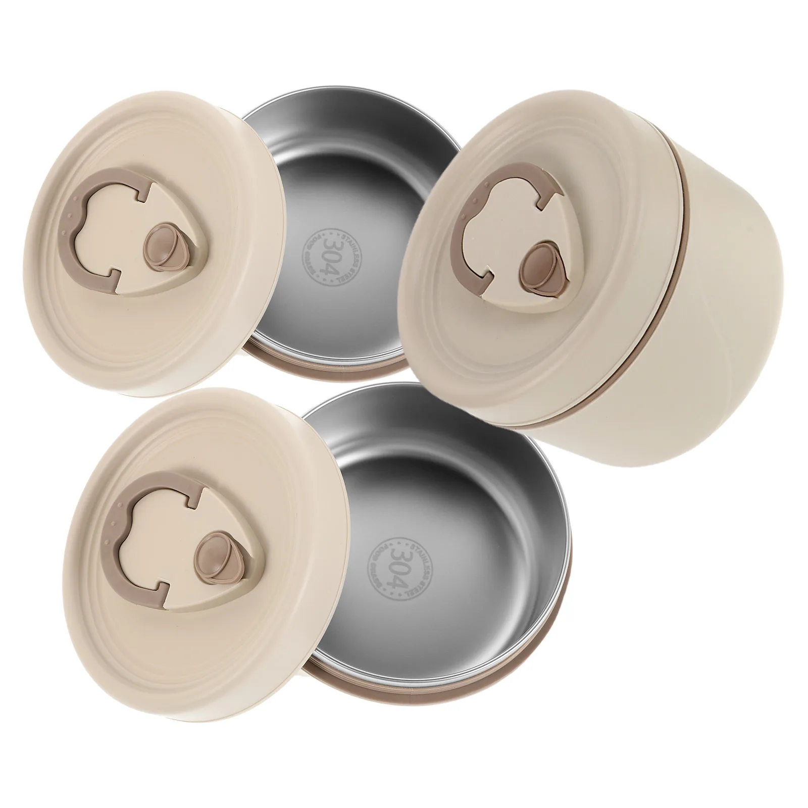 

3 Pcs Thermal Lunch Box Stainless Steel Insulated Food Container Portable Hot Meal Jar Stackable Design Leakproof Storage