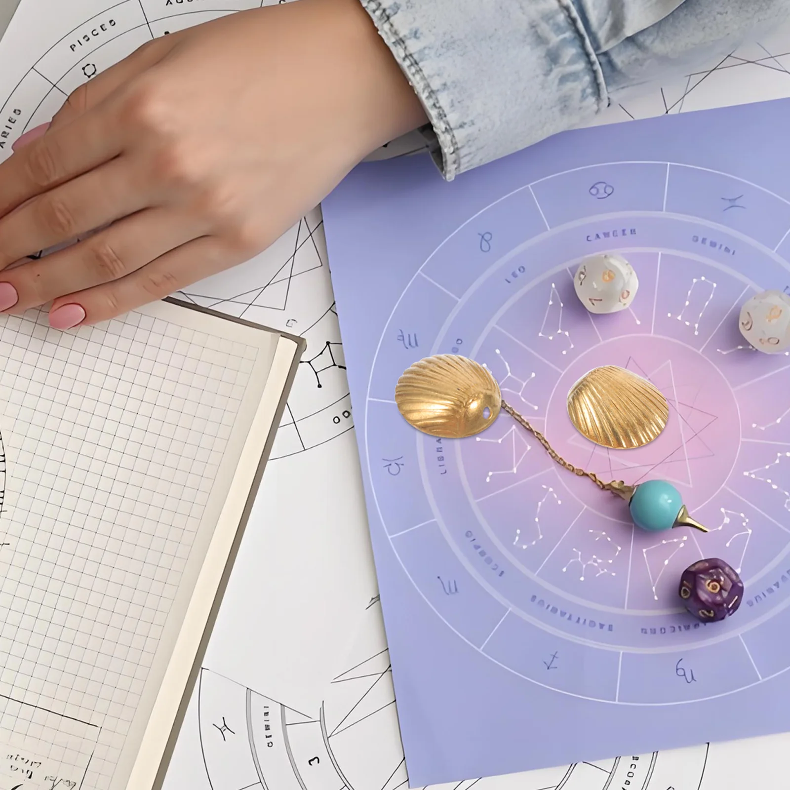 

2Pairs Feng Shui Divination Shell Cups Brass Taoist Good Luck Ornaments Wealth Ritual Supplies Feng Shui Decor