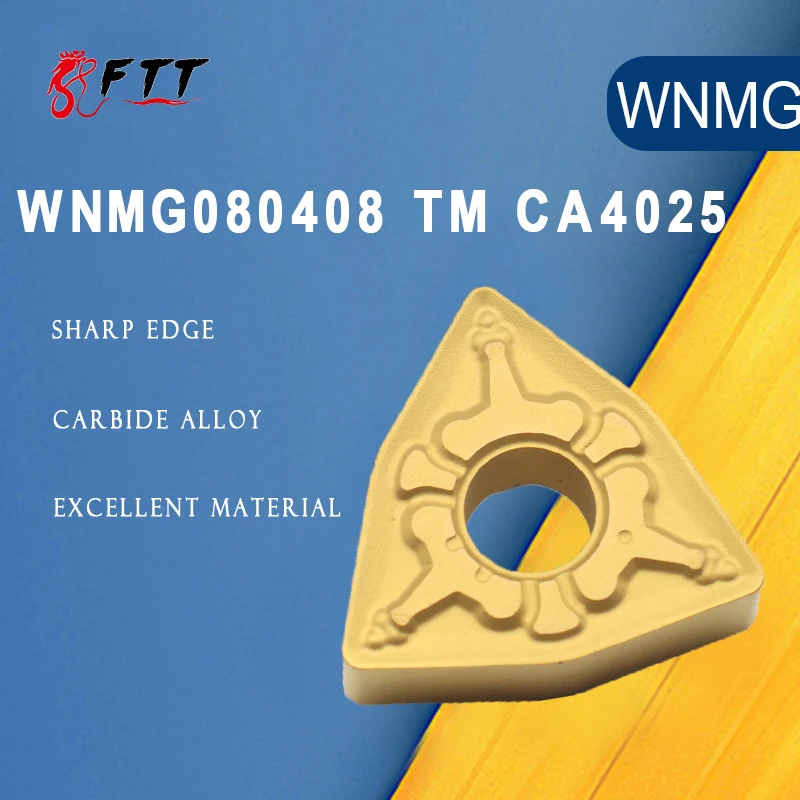 10PCS  WNMG080408 TM CA4025 High Quality Carbide Inserts External Turning Tool CNC Lathe Tools Metal Blade