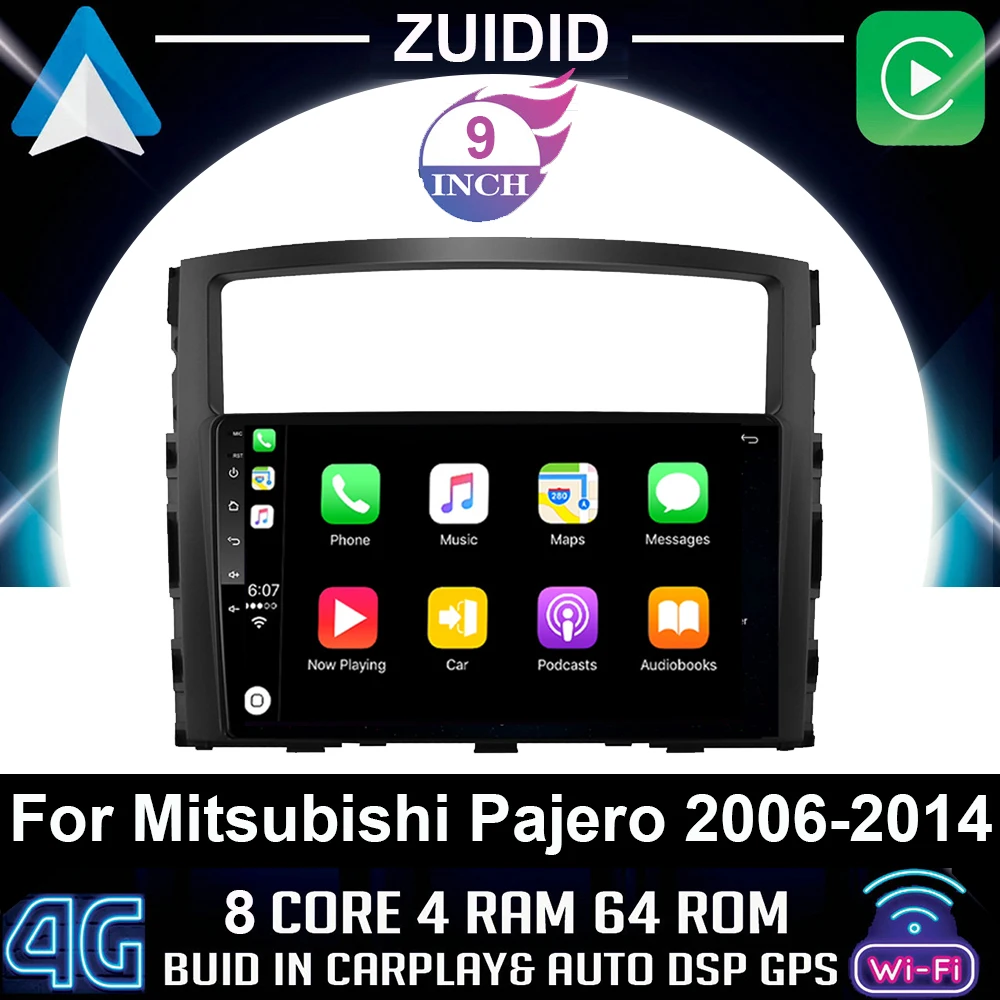 

For Mitsubishi Pajero 4 V80 V90 2006 - 2014 Car Radio Multimedia Video Player Navigation GPS No 2din dvd Carplay Android Auto