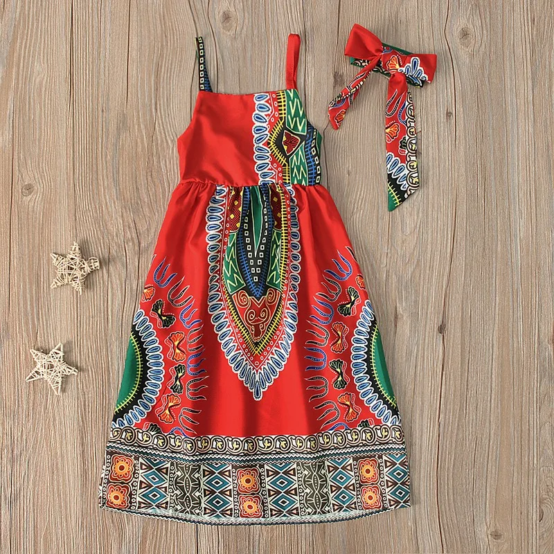 African Clothes Kids Fashion Dashiki Dress Robe Africaine Baby Girl Clothes 2 Pcs Sets Sleeveless African Dresses for Girls