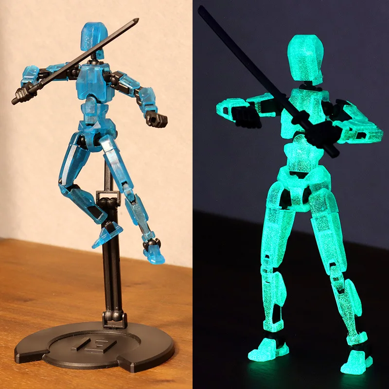 Novo luminoso 13 conjunta boneca móvel robô transformável impressão 3d multi-articulado boneca modelo brinquedo educativo das crianças presente