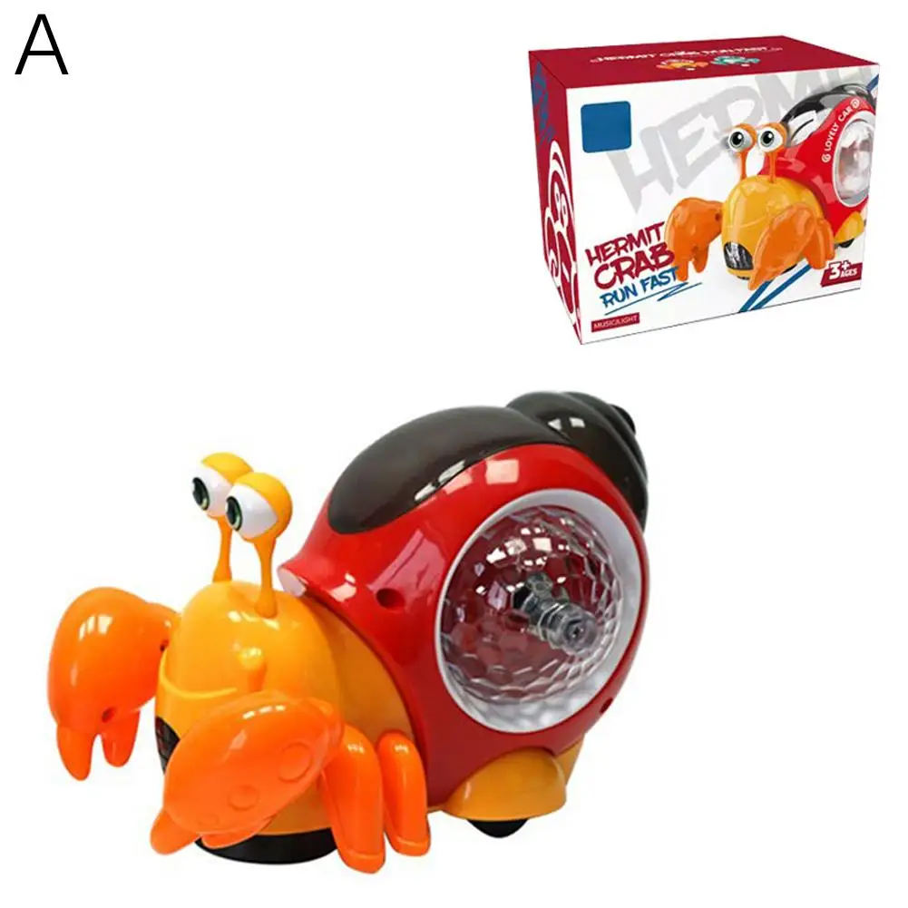 Lumière électrique universelle d'escargot et de crabe ermite pour enfants, crabe de projection, jouet d'évasion itude pour enfants, cadeau d'anniversaire à induction, J0a2