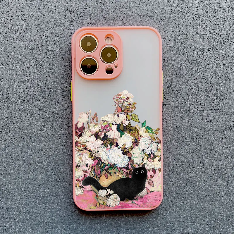 Retro Ölgemälde Van Gogh Katzen-Handyhülle für iPhone 17 16 15 14 Pro Max Plus 13 12 11 Pro Max Mini 16 Plus X XS XR Rückenschale – Detail 3