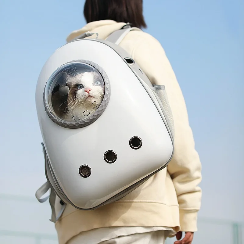 

Portable Pet Cat Backpacks Breathable Round Transparent Capsule Space Carrying Bag Cat Outdoor Travel Bag Backpacks
