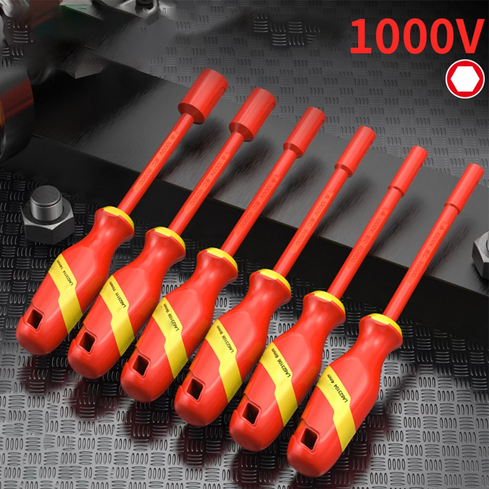 

Изолированный торцевой ключ VDE 1000 В, изолированная шестигранная отвертка высокого напряжения, безопасный инструмент, торцевой ключ для электриков, ручной инструмент