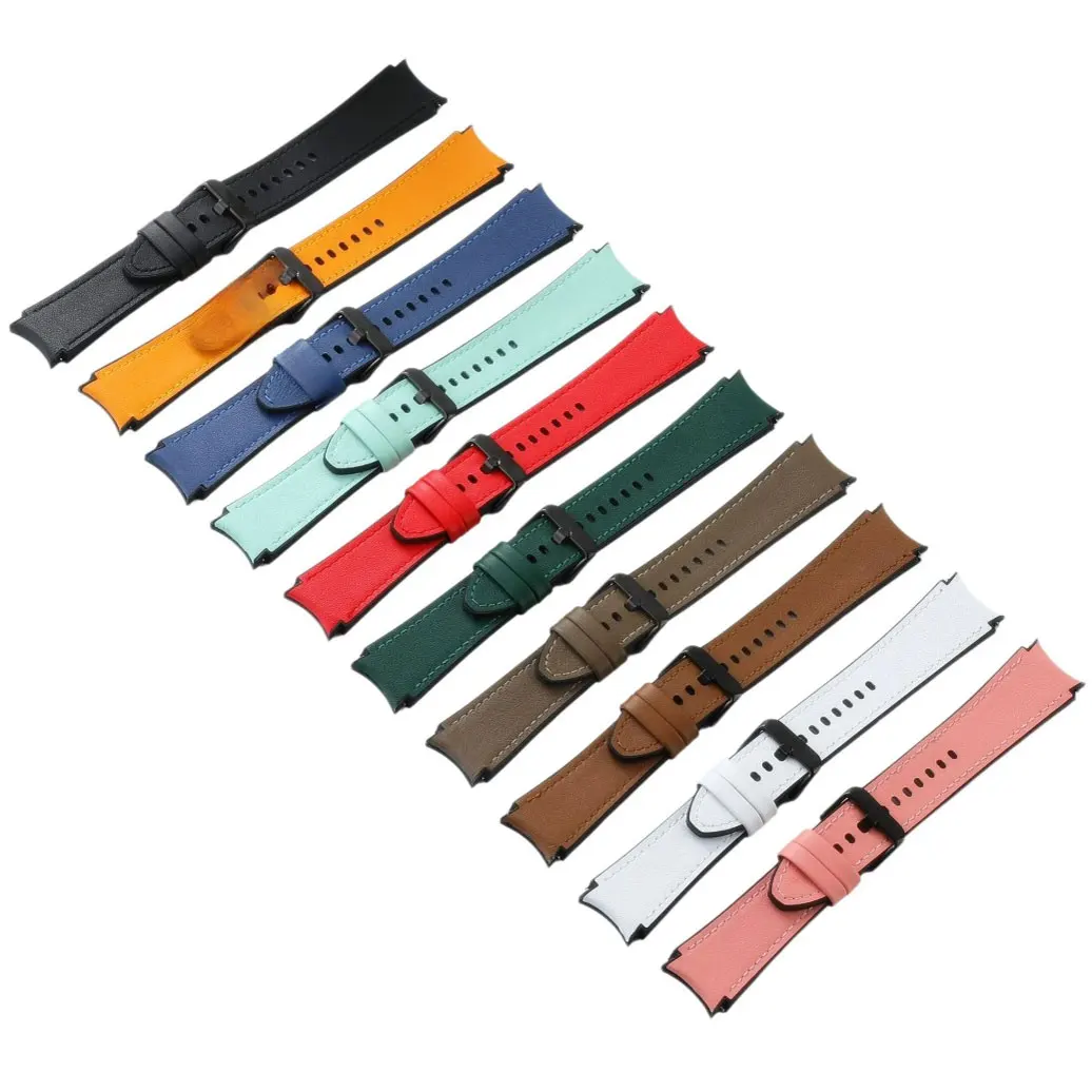 

Silicone+Leather Strap for Samsung Watch 7/6/5/4 44mm 40mm/5 Pro for Watch 4 Classic 42 46mm Band Original Replacement Bracelet