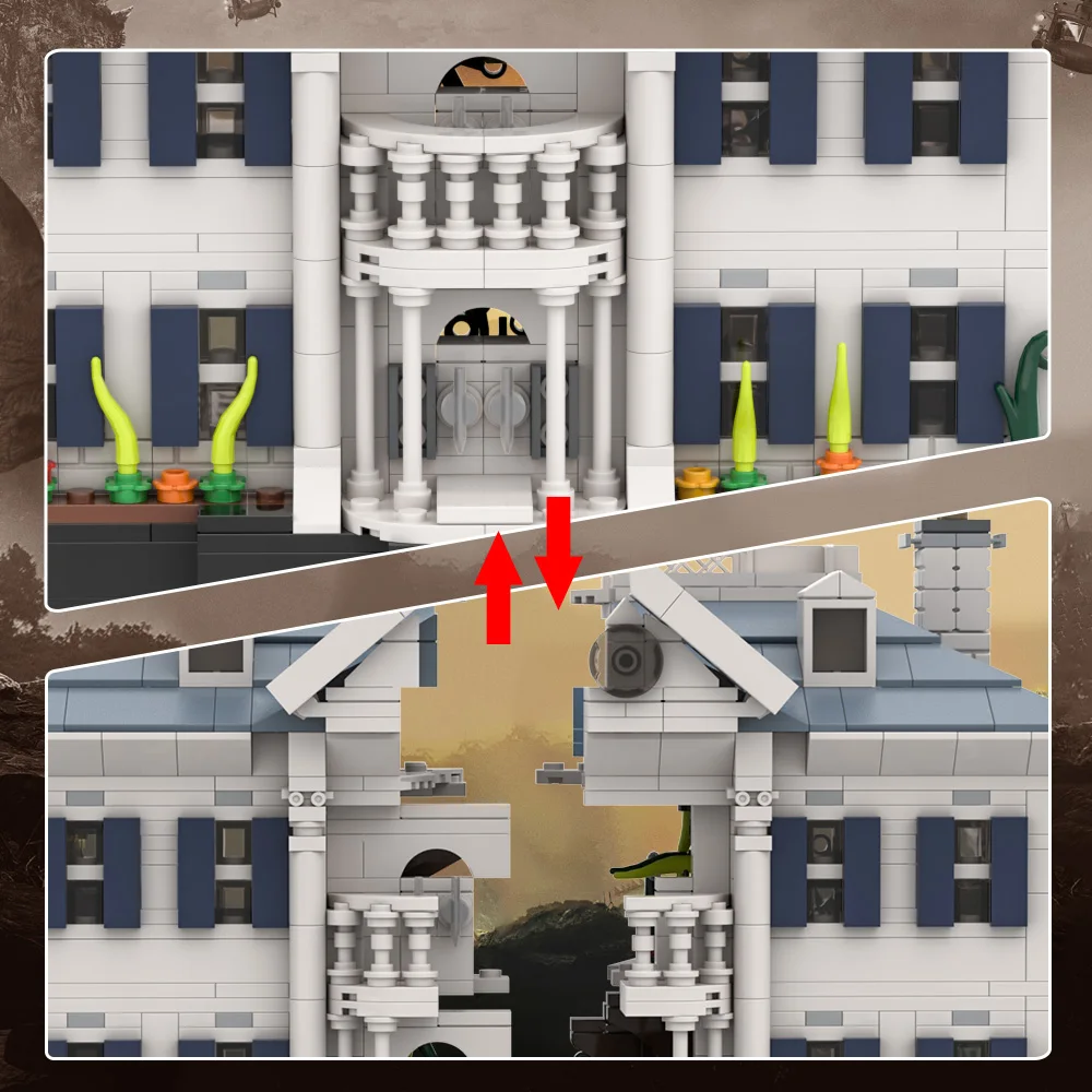 1347 個 MOC クリエイティブエキスパート勇敢なゲームハウスビルディングブロック映画ストリートビューヴィラ建築モデル DIY おもちゃギフト子供のため