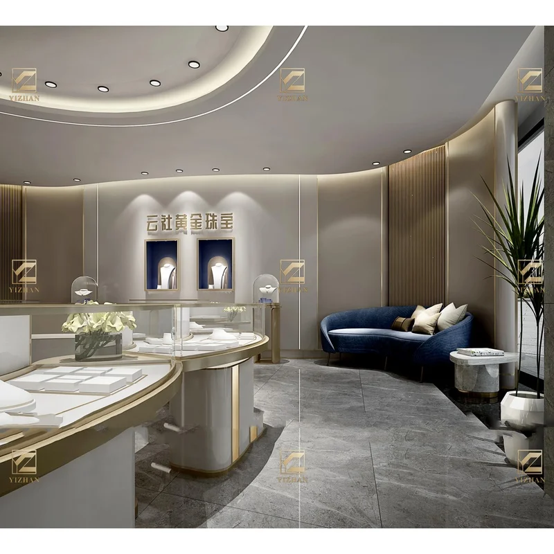 custom.Luxury Gold Tempered Glass Display Cases | Waterproof Eco-Friendly Anti-LED Lighting | Customizable Color High-Brig
