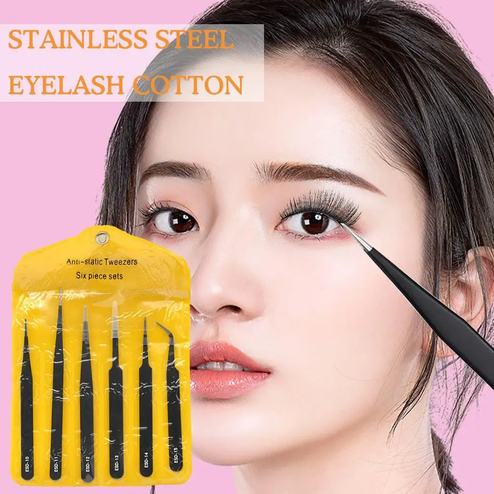 Stainless Steel Eyelash Curler, False Eyelash Curler Eyebrow Device Assistant Clip Tweezers False Auxiliary Eyelash 6pcs/se Z7N4