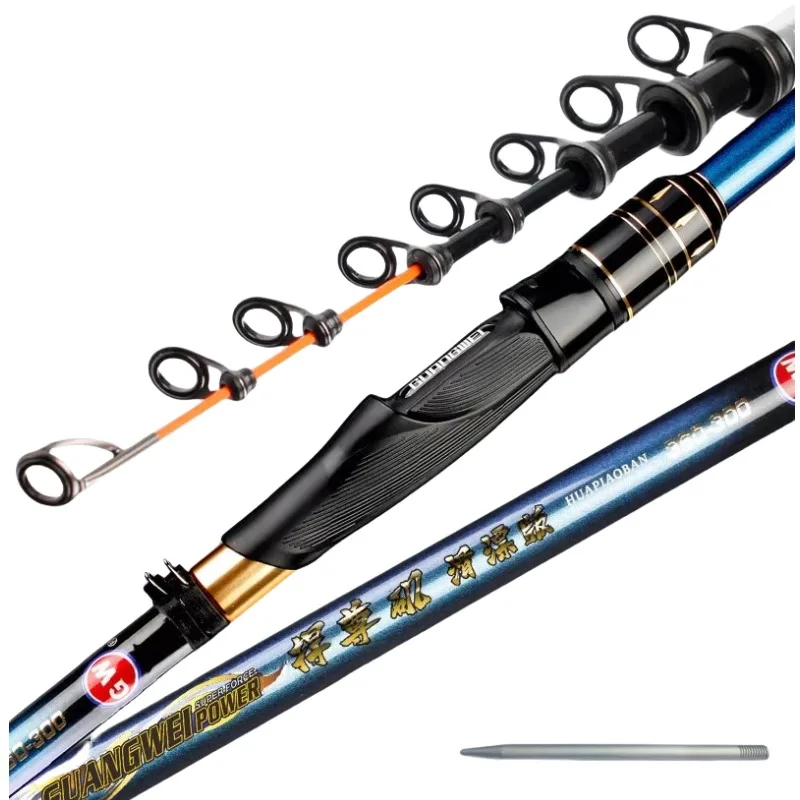 Carbon Positioning Fishing Rod, Large Guide Ring, Anti Slip Wheel Seat, Hand Sea, Dual Use Distance, Throwing Rod