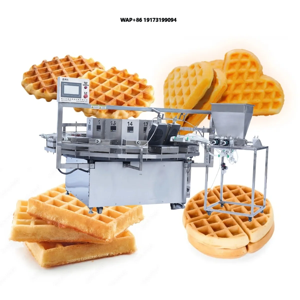 Commercial Electric Belgian Waffle Maker Nonstick Stainless Steel Temperature Time Control Factory Price Baking Forming Machine